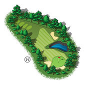 Vektorové golfové hřiště otvor izometrický pohled