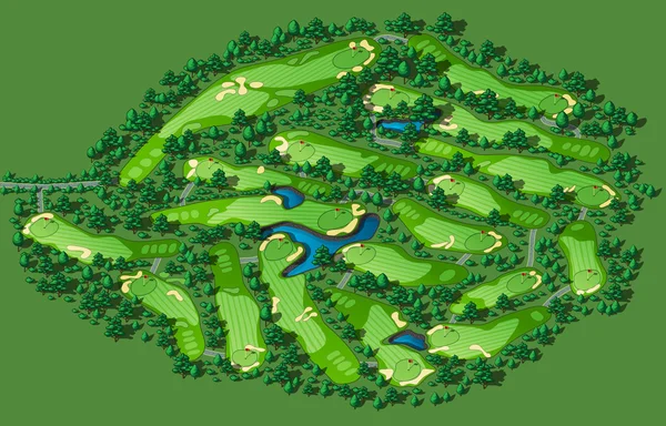 Golf course layout — Stock vektor