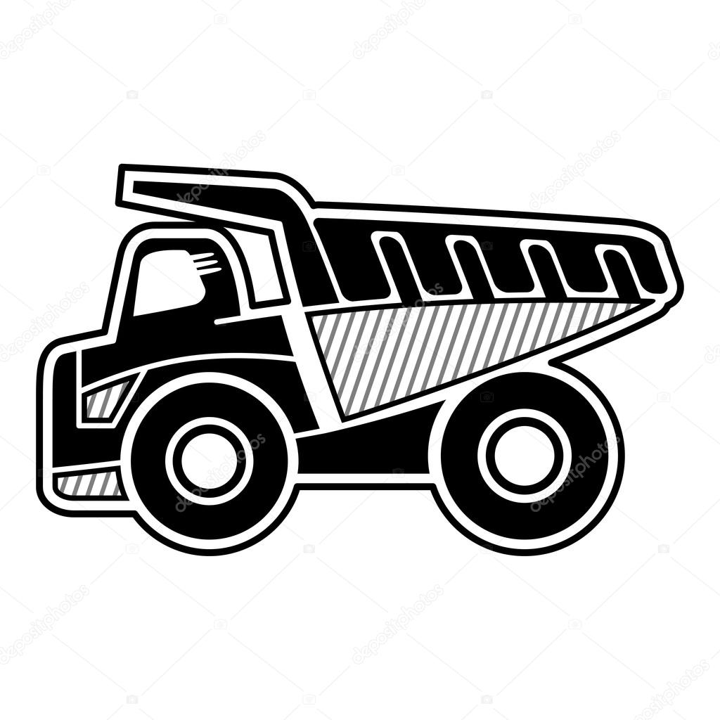 Haul truck. Icon of dump truck highest payload. Isolated vector