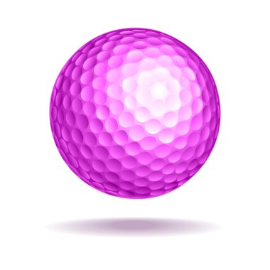 Golf ball pink vector clipart