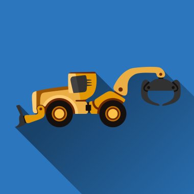 Skidder düz simgesi