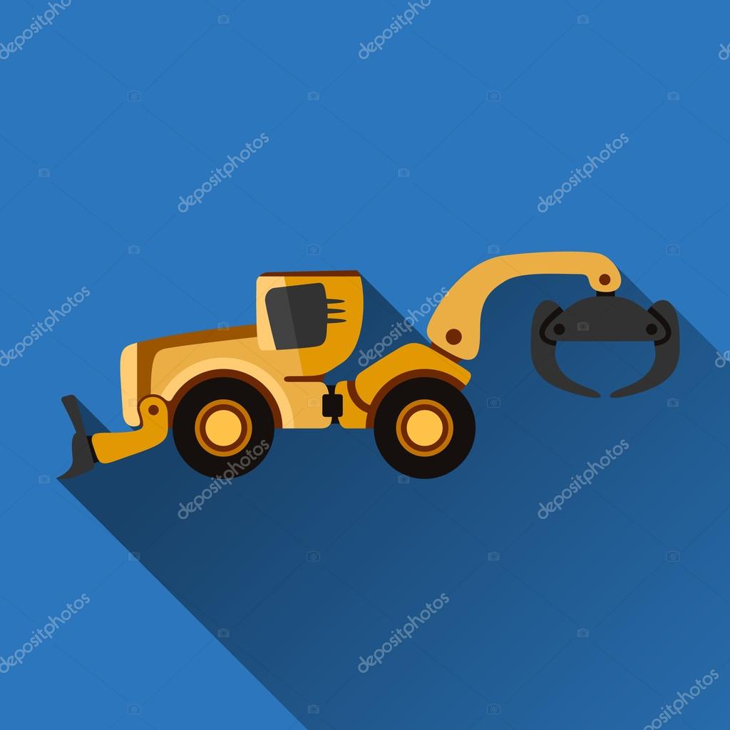 Classic skidder flat style icon with shadow