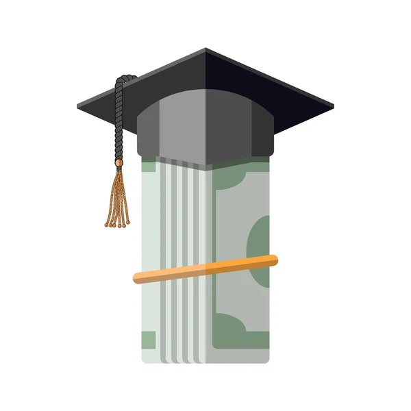 お金の卒業キャップ — ストックベクタ