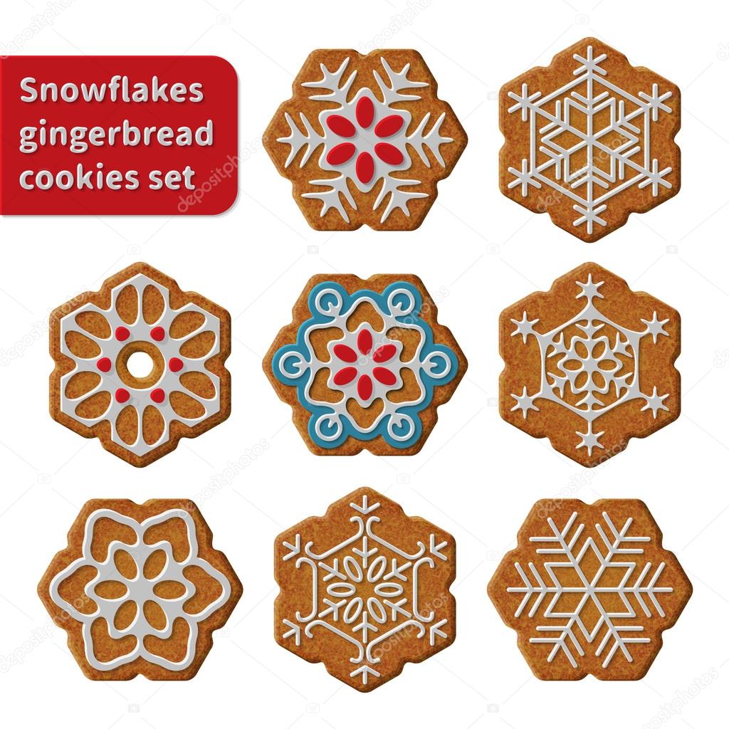 Gingerbread snowflakes cookies