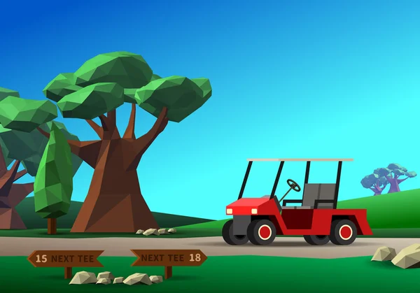 Golfbil på väg — Stock vektor