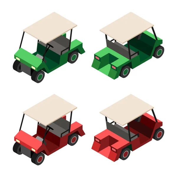 Vista isométrica del carrito de golf — Vector de stock