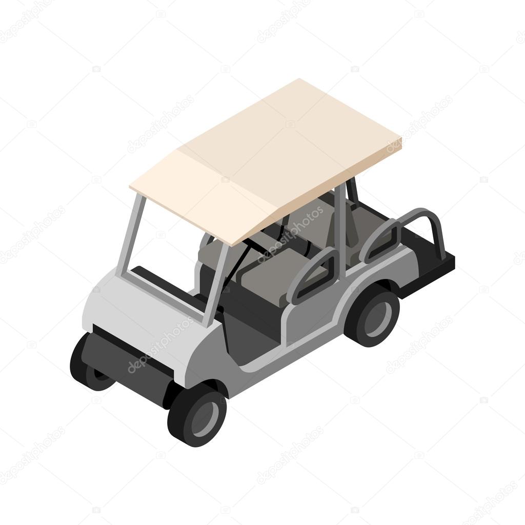 Golf cart on white background