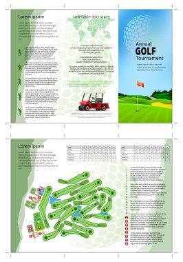 Golf brochure layout clipart
