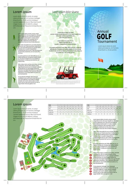 Disposizione brochure golf — Vettoriale Stock