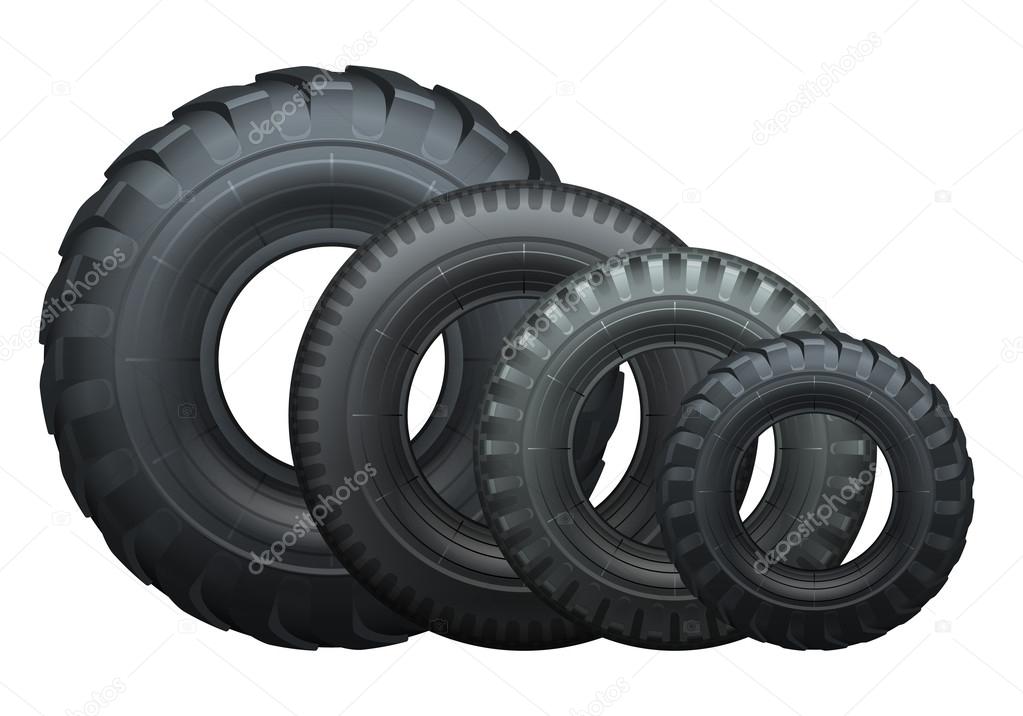Truck tires side view