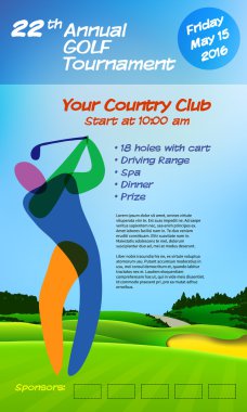 Annual golf tournament clipart