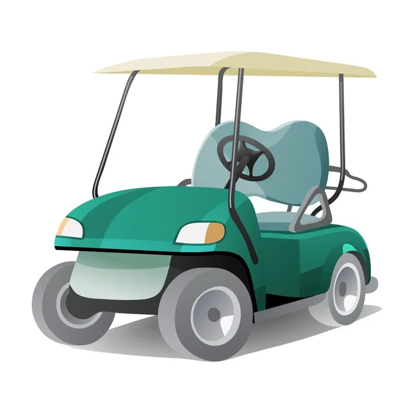 Carro de golf con sombra — Vector de stock