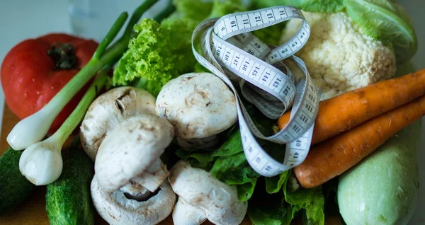 Zelenina pro stravu, fitness poradenství — Stock fotografie