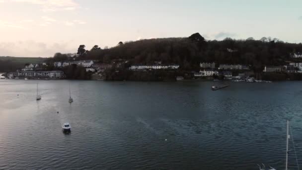 Volando Alrededor Malpas Cerca Truro Cornwall Sobre Estuario Del Fal — Vídeos de Stock