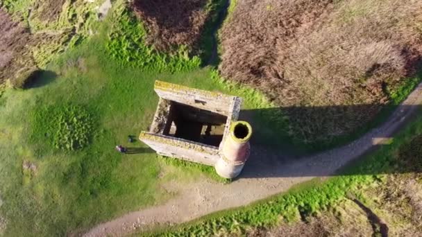 Fly Rinsey Tin Mine Cornwall England Porthleven Aerial — Stock Video