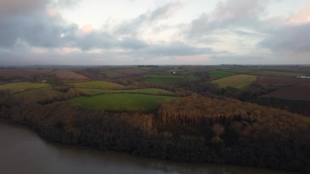 Voando Redor Rio Tresiliano Perto Truro Cornwall Inglaterra Drone Aéreo — Vídeo de Stock