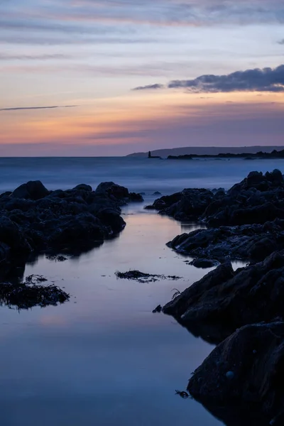 Скелясте Узбережжя Заході Сонця Вид Зверху — стокове фото