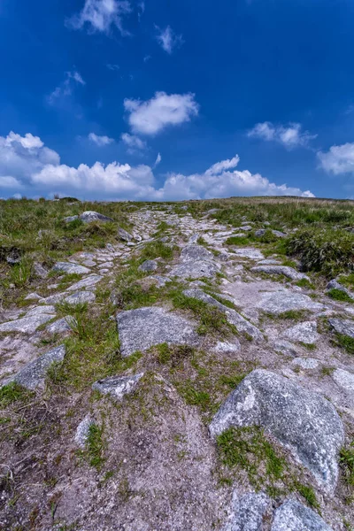 Brown Willy Trig Point Csúcs Cornwall Egyesült Királyság Legmagasabb Pontja — Stock Fotó