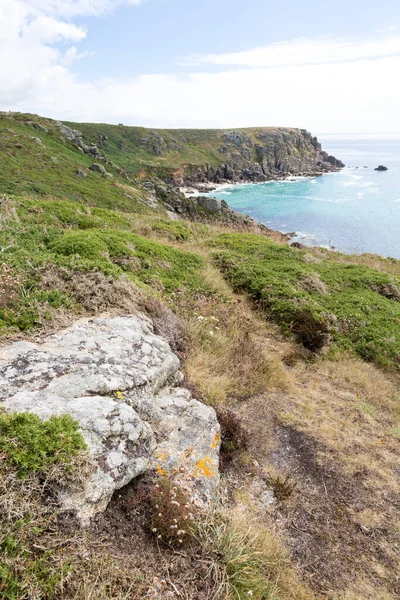 Porthcurno Cornwall Inghilterra Natura Vista Panoramica — Foto Stock