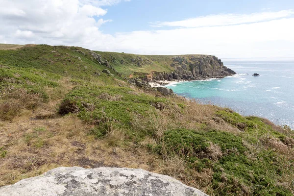 Porthcurno Cornwall England Vue Panoramique Sur Nature — Photo