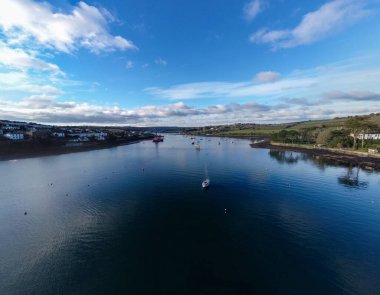 sailing in falmouth harbour cornwall england uk. clipart