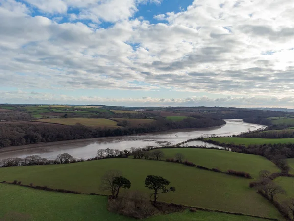 Vista Sobre Barro Del Estuario Cañas Tresillian Río Cornwall Inglaterra — Foto de Stock