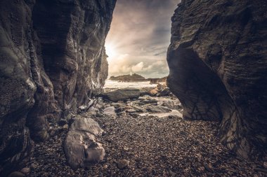 Godrevy deniz feneri Cornwall İngiltere