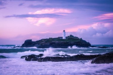 Godrevy deniz feneri Cornwall İngiltere