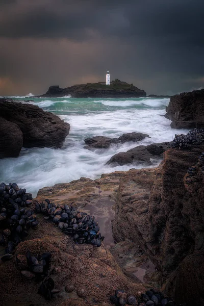 Godrevy Deniz Feneri Cornwall Ngiltere — Stok fotoğraf