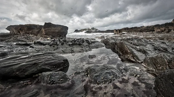 Godrevy deniz feneri Cornwall İngiltere