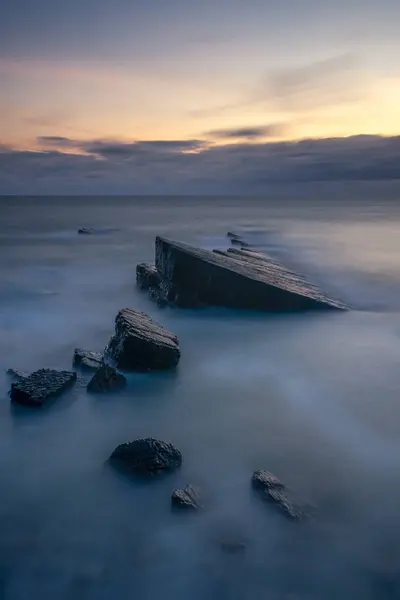 Hermoso Atardecer Sobre Mar — Foto de Stock