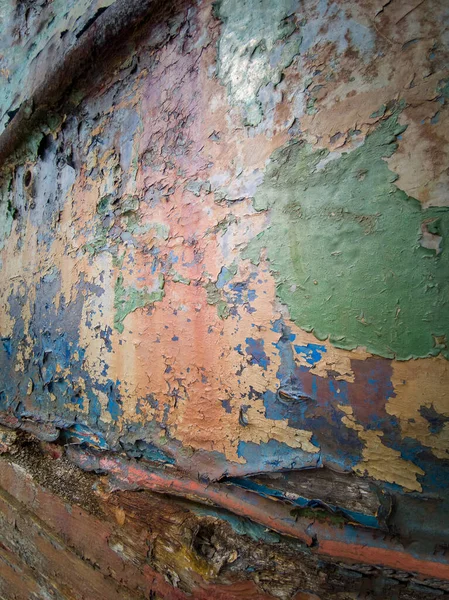 Old boat peeling paint abstract