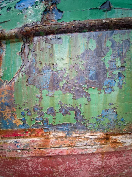 Velho Barco Descascamento Pintura Abstrata — Fotografia de Stock