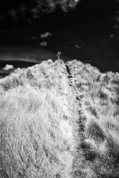 Schwarz Weiß Foto Einer Schönen Landschaft — Stockfoto