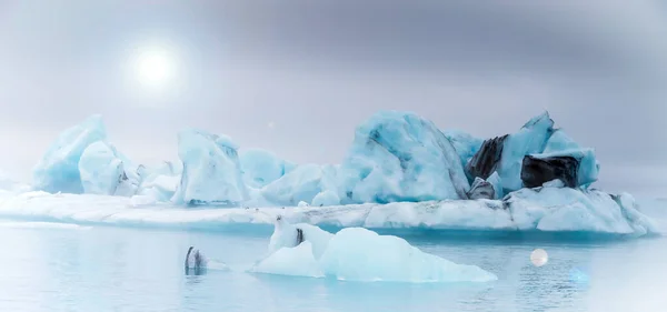 Laguna Ghiaccio Jokulsarlon Pezzi Ghiacciaio Islanda — Foto Stock