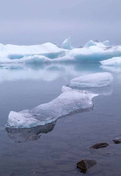 Lagoa Gelo Jokulsarlon Peças Geleira Islândia — Fotografia de Stock