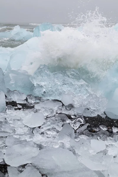 Lagoa Gelo Jokulsarlon Peças Geleira Islândia — Fotografia de Stock