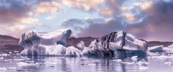Islandský Západ Slunce Příroda Malebný Pohled — Stock fotografie