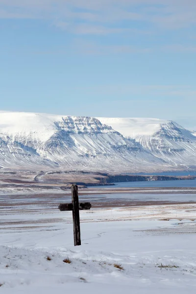 Ισλανδικός Ποταμός Στο Χιόνι Κοντά Στο Husavik — Φωτογραφία Αρχείου