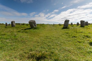 the merry maidens near lamorna cove in cornwall england uk standing stones clipart