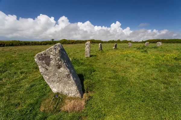 Donzelas Alegres Perto Lamorna Enseada Cornwall Inglaterra Pedras — Fotografia de Stock
