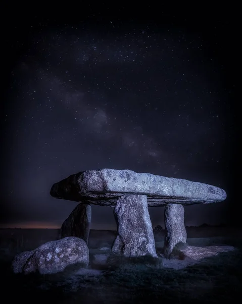 Lanyon Quoit Cornwall England Inglês Com Pôr Sol Sunburst — Fotografia de Stock