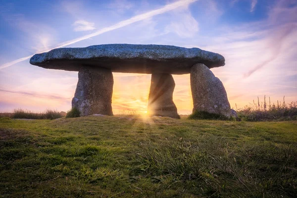 Ianyon Quoit Cornwall England Storbritannien Med Solnedgång Och Solbränna — Stockfoto