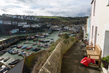 Mevagissey harbour cornwall england uk clipart