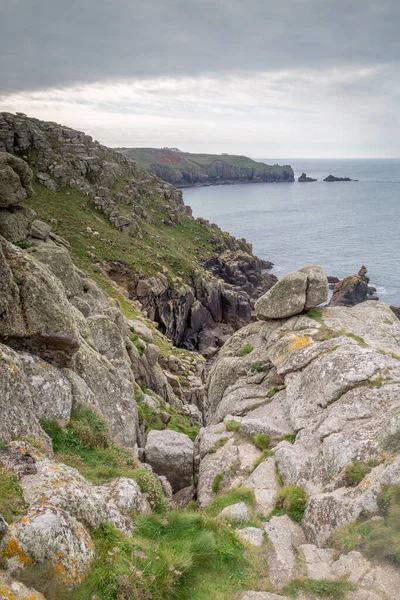 Nanjizal Près Des Terres Termine Cornwall Angleterre Royaume Uni Sur — Photo