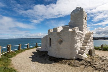 Newquay şehri plajı Cornwall İngiltere.