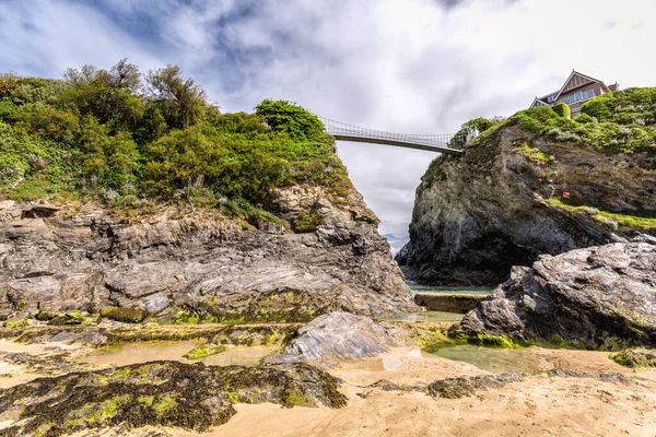 Newquay şehri plajı Cornwall İngiltere.