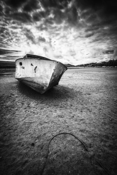 Gammal Båt Förstörd Gannel Newquay Cornwall England Storbritannien — Stockfoto
