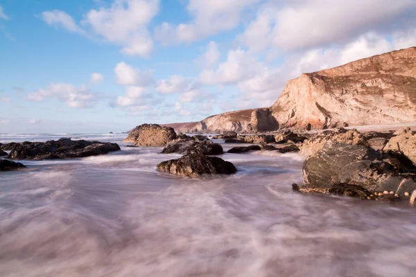 Porthtowan Beach Sobre Brezo Cornwall Inglaterra Reino Unido — Foto de Stock