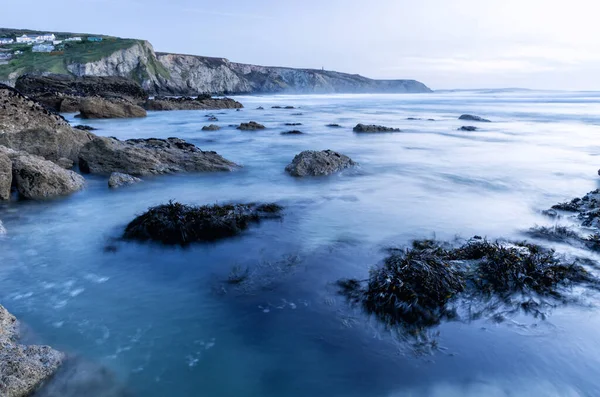 Porthtowan Beach Sobre Brezo Cornwall Inglaterra Reino Unido — Foto de Stock